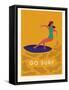 Summer Surfing Girl Illustration-Tasiania-Framed Stretched Canvas