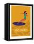 Summer Surfing Girl Illustration-Tasiania-Framed Stretched Canvas