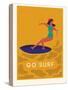 Summer Surfing Girl Illustration-Tasiania-Stretched Canvas