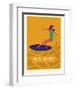 Summer Surfing Girl Illustration-Tasiania-Framed Art Print