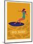 Summer Surfing Girl Illustration-Tasiania-Mounted Art Print