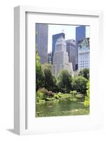 Summer Time in Central Park and Manhattan Skyline, New York City-Zigi-Framed Photographic Print