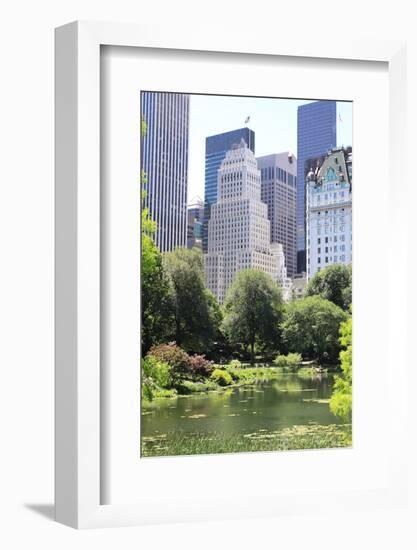 Summer Time in Central Park and Manhattan Skyline, New York City-Zigi-Framed Photographic Print