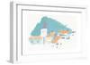 Summer Town-Charlotte Ager-Framed Giclee Print