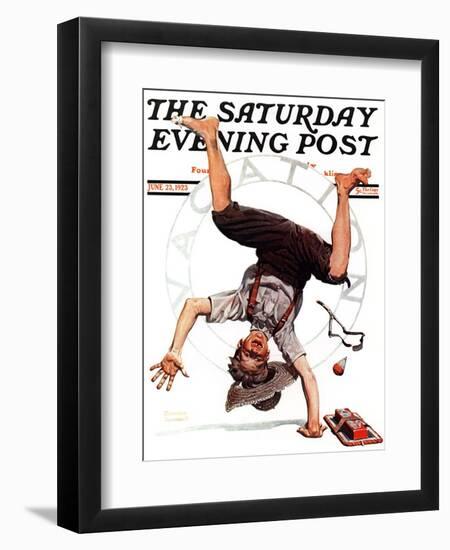 "Summer Vacation, 1923" Saturday Evening Post Cover, June 23,1923-Norman Rockwell-Framed Giclee Print