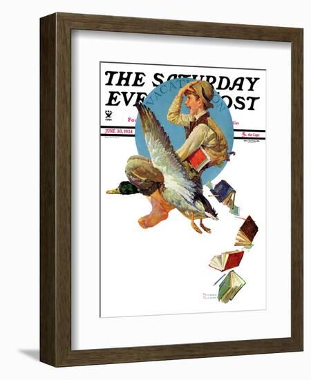 "Summer Vacation, 1934" Saturday Evening Post Cover, June 30,1934-Norman Rockwell-Framed Giclee Print