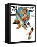 "Summer Vacation, 1934" Saturday Evening Post Cover, June 30,1934-Norman Rockwell-Framed Stretched Canvas