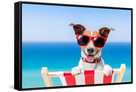 Summer Vacation Dog-Javier Brosch-Framed Stretched Canvas