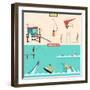 Summer Vacation People Set-Antikwar-Framed Art Print