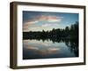 Summer Vibrant Sunset Reflected in Calm Lake Waters-Veneratio-Framed Photographic Print