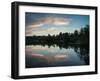 Summer Vibrant Sunset Reflected in Calm Lake Waters-Veneratio-Framed Photographic Print