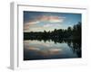 Summer Vibrant Sunset Reflected in Calm Lake Waters-Veneratio-Framed Photographic Print