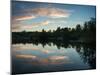 Summer Vibrant Sunset Reflected in Calm Lake Waters-Veneratio-Mounted Photographic Print