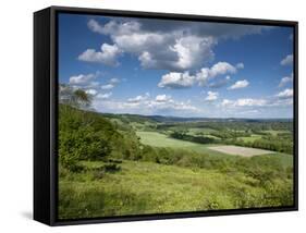 Summer View East Along the Surrey Hills, from White Down, Dorking in the Distance, North Downs, Sur-John Miller-Framed Stretched Canvas