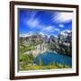 Summer view of Lake Oeschinensee Bernese Oberland Kandersteg Canton of Bern Switzerland Europe-ClickAlps-Framed Photographic Print