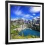 Summer view of Lake Oeschinensee Bernese Oberland Kandersteg Canton of Bern Switzerland Europe-ClickAlps-Framed Photographic Print