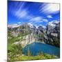 Summer view of Lake Oeschinensee Bernese Oberland Kandersteg Canton of Bern Switzerland Europe-ClickAlps-Mounted Photographic Print