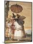 Summer Walk, 1757, Detail of Fresco-Giandomenico Tiepolo-Mounted Giclee Print