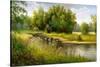 Summer Wood Lake With Trees And Bushes-balaikin2009-Stretched Canvas