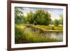 Summer Wood Lake With Trees And Bushes-balaikin2009-Framed Art Print