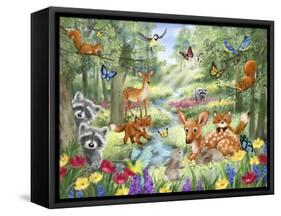 Summer Woodland Animals-MAKIKO-Framed Stretched Canvas