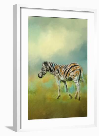 Summer Zebra 2-Jai Johnson-Framed Giclee Print