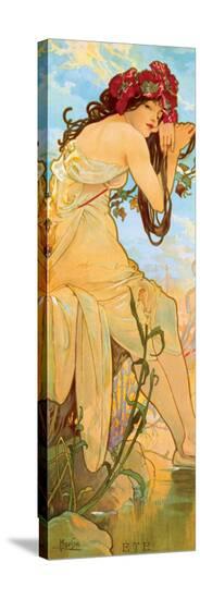 Summer-Alphonse Mucha-Stretched Canvas
