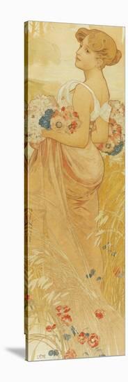 Summer-Alphonse Mucha-Stretched Canvas