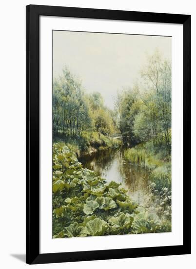 Summerday at the Stream-Peder Mork Monsted-Framed Giclee Print