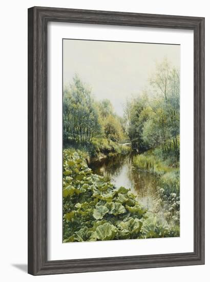 Summerday at the Stream-Peder Mork Monsted-Framed Giclee Print