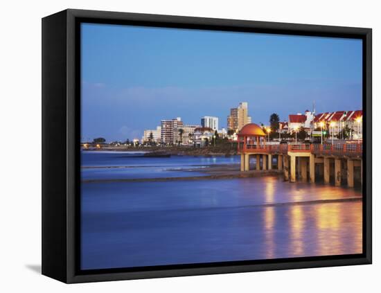 Summerstrand Beachfront at Dusk, Port Elizabeth, Eastern Cape, South Africa-Ian Trower-Framed Stretched Canvas