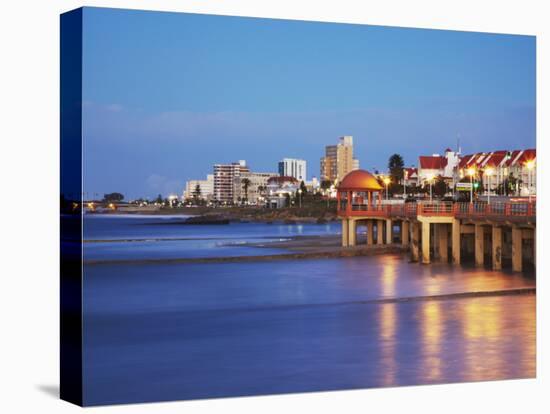 Summerstrand Beachfront at Dusk, Port Elizabeth, Eastern Cape, South Africa-Ian Trower-Stretched Canvas