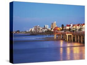 Summerstrand Beachfront at Dusk, Port Elizabeth, Eastern Cape, South Africa-Ian Trower-Stretched Canvas