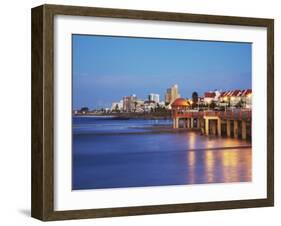 Summerstrand Beachfront at Dusk, Port Elizabeth, Eastern Cape, South Africa-Ian Trower-Framed Photographic Print