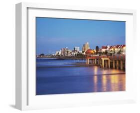 Summerstrand Beachfront at Dusk, Port Elizabeth, Eastern Cape, South Africa-Ian Trower-Framed Photographic Print