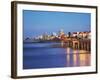 Summerstrand Beachfront at Dusk, Port Elizabeth, Eastern Cape, South Africa-Ian Trower-Framed Photographic Print