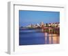 Summerstrand Beachfront at Dusk, Port Elizabeth, Eastern Cape, South Africa-Ian Trower-Framed Photographic Print