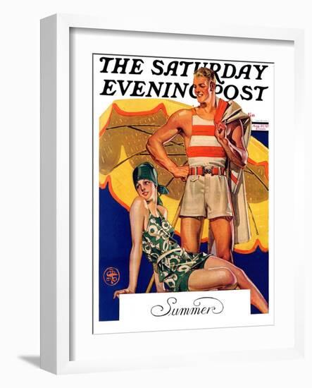 "Summertime, 1927," Saturday Evening Post Cover, August 27, 1927-Joseph Christian Leyendecker-Framed Giclee Print