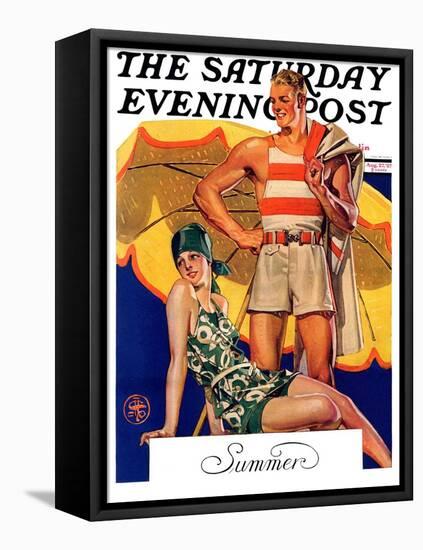 "Summertime, 1927," Saturday Evening Post Cover, August 27, 1927-Joseph Christian Leyendecker-Framed Stretched Canvas