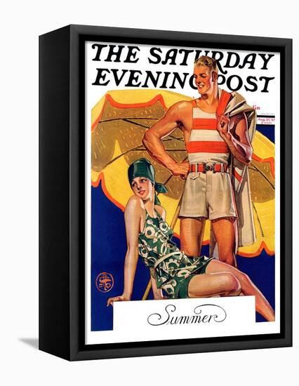 "Summertime, 1927," Saturday Evening Post Cover, August 27, 1927-Joseph Christian Leyendecker-Framed Stretched Canvas