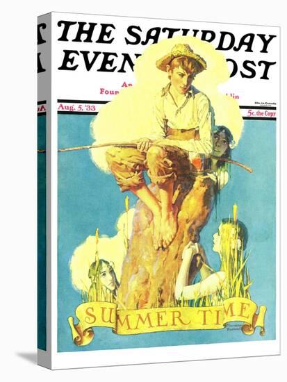 "Summertime, 1933" Saturday Evening Post Cover, August 5,1933-Norman Rockwell-Stretched Canvas