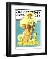 "Summertime, 1933" Saturday Evening Post Cover, August 5,1933-Norman Rockwell-Framed Premium Giclee Print