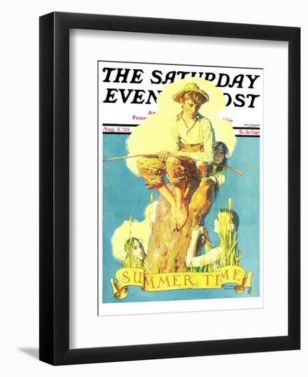 "Summertime, 1933" Saturday Evening Post Cover, August 5,1933-Norman Rockwell-Framed Premium Giclee Print