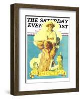 "Summertime, 1933" Saturday Evening Post Cover, August 5,1933-Norman Rockwell-Framed Giclee Print