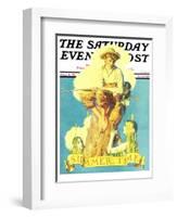 "Summertime, 1933" Saturday Evening Post Cover, August 5,1933-Norman Rockwell-Framed Giclee Print