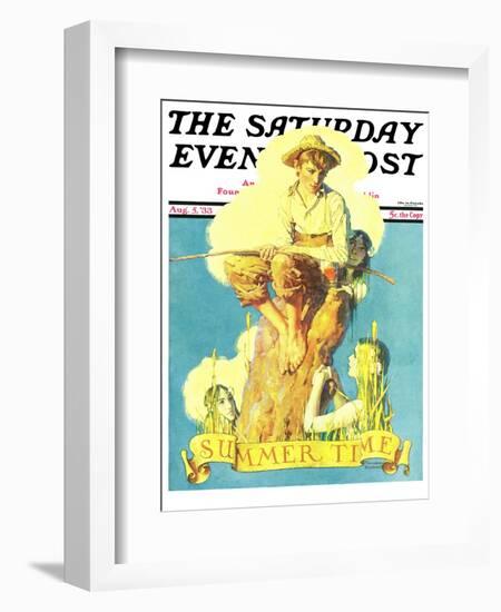 "Summertime, 1933" Saturday Evening Post Cover, August 5,1933-Norman Rockwell-Framed Giclee Print