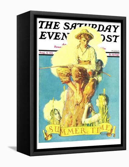 "Summertime, 1933" Saturday Evening Post Cover, August 5,1933-Norman Rockwell-Framed Stretched Canvas