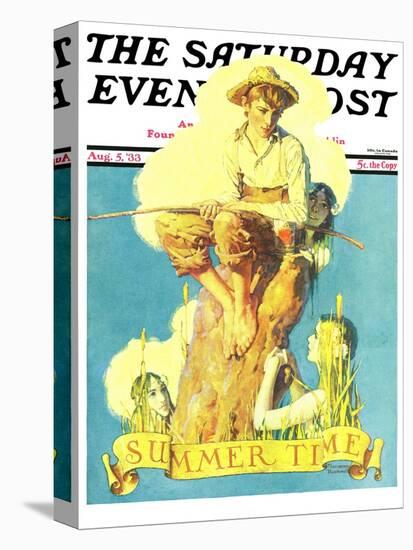 "Summertime, 1933" Saturday Evening Post Cover, August 5,1933-Norman Rockwell-Stretched Canvas