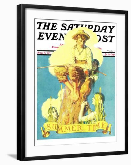 "Summertime, 1933" Saturday Evening Post Cover, August 5,1933-Norman Rockwell-Framed Premium Giclee Print