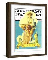 "Summertime, 1933" Saturday Evening Post Cover, August 5,1933-Norman Rockwell-Framed Giclee Print